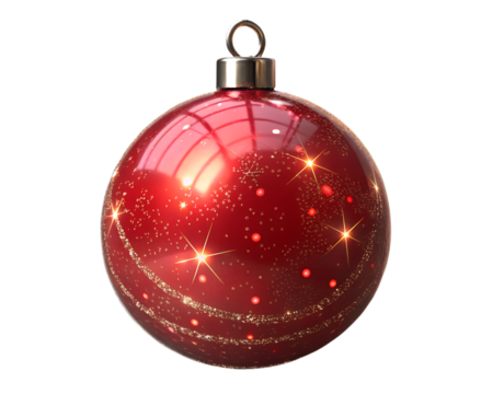 red christmas ball isolated PNG