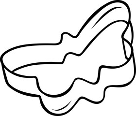 Charming sketch-style vector of baking tools - cookie cutter in the shape of a butterfly in simple line art. Black and white illustrations for culinary designs