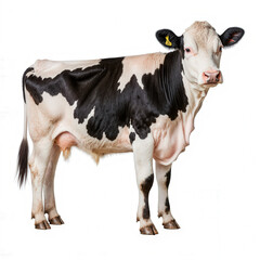 Holstein Cow: A striking portrait of a Holstein cow, showcasing its iconic black and white markings and gentle demeanor.