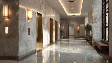sleek modern hallway warm lighting stylish contemporary minimalist interior design
