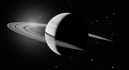 Stunning Saturn Rings Planet In Vast Outer Space Galaxy