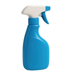 Blue spray bottle with white trigger isolated on a transparent background image