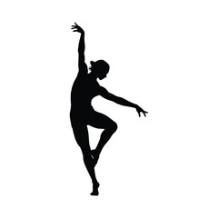 Graceful silhouette of a ballet dancer in motion