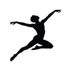 Silhouette of a graceful ballerina performing an elegant dance move