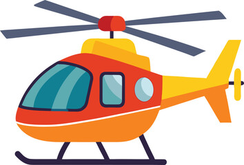 Vector illustration of a helicopter on a transparent background