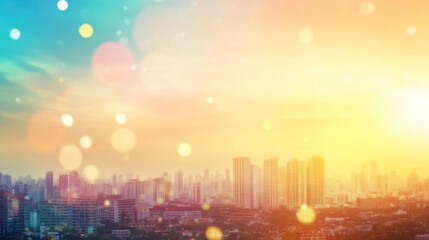 Colorful cityscape sunrise sunset