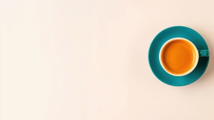 Teal coffee cup and saucer