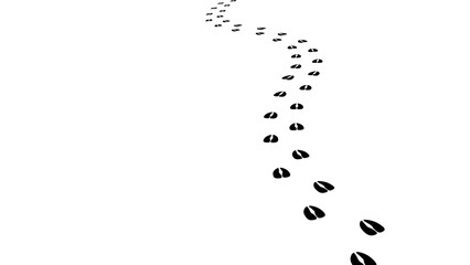 Path footprints of horse, cow, goat, sheep, deer, elk, antelope. Artiodactyl hooves. Horse tracks. Trail of wild horse. Silhouette. Vector isolated. Pet shop, print, textile, educational book, game © Philip