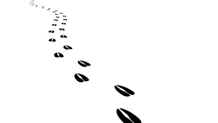 Path footprints of horse, cow, goat, sheep, deer, elk, antelope. Artiodactyl hooves. Horse tracks. Trail of wild horse. Silhouette. Vector isolated. Pet shop, print, textile, educational book, game