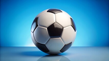 Obraz premium white and Classic black and white soccer ball isolated on white and sky blue background