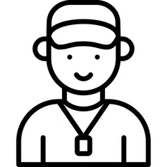 coach icon illustration design with outline