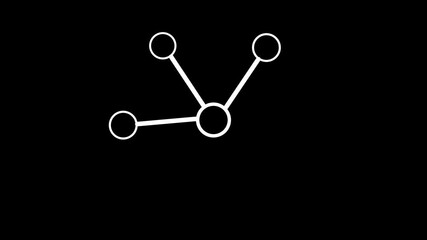 Networking concept animation. white color  Network system, network connections  on black background. - Powered by Adobe