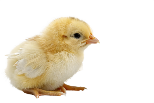 adorable baby chick emerging from a cracked white egg, fluffy yellow newborn chicken hatching, cute farm animal portrait on AI generated by PNG
