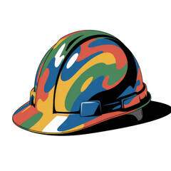 Fototapeta premium Colorful Abstract Hard Hat Construction Safety and Creativity