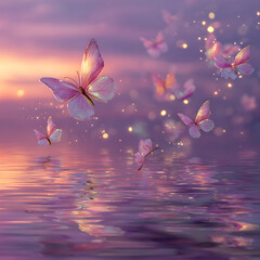 pink flower and water reflection