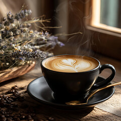 cup of coffee with cinnamon