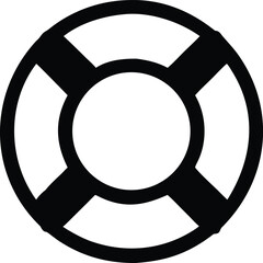 life buoy silhouette on white background