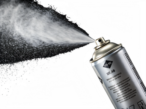 Aerosol can spraying on AI generated by PNG