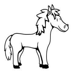 Horse Sweet Pony Foal Horse Girl Cute Comic Fun