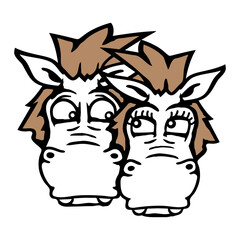 2 Horses Funny Crazy Couple Love Valentine's Day