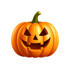 cute Halloween pumping face with smiling cartoon transparent