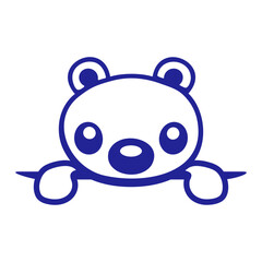 Hiding Bear Behind Fence Friendly Bag Child Drawing