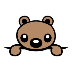 Hiding Bear Behind Fence Friendly Bag Child Drawing