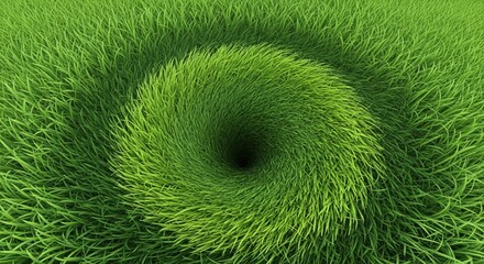 Green Spiral Vortex in Nature an Abstract Representation of Growth and Expansion
