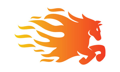 horse fire logo, car wrap decal, sticker and stripes design icon vector template illustration