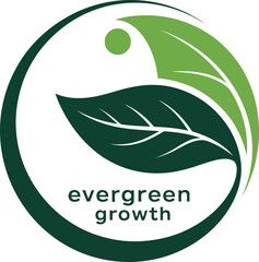 Obraz premium Evergreen Growth leaf logo