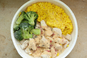 Healthy frozen protein meal.