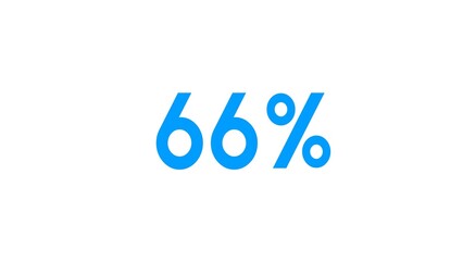 Count down number 66% illustration.