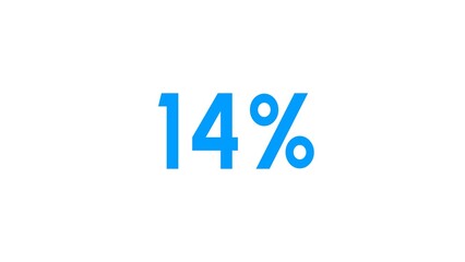 Count down number 14% illustration.