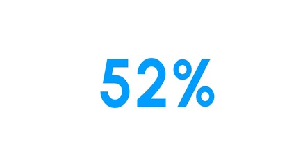 Count down number 52% illustration.