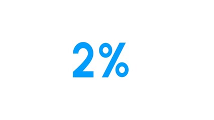 Count down number 2% illustration.