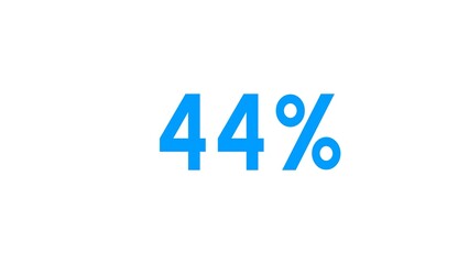 Count down number 44% illustration.