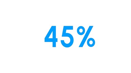 Count down number 45% illustration.