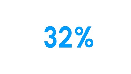Count down number 32% illustration.