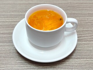 Cup of Chrysanthemum tea. Flowering tea. Herbal tea