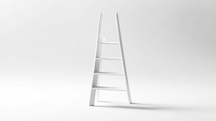White ladder on plain background