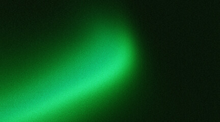 Dark grainy black background, glowing green abstract shape, futuristic dynamic poster backdrop with noise texture web banner design