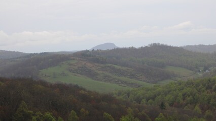 View across the Blue Ridge Parkway and mountains