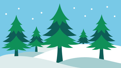 Fototapeta premium pine trees in snow vector background