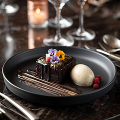 chocolate cake with icing