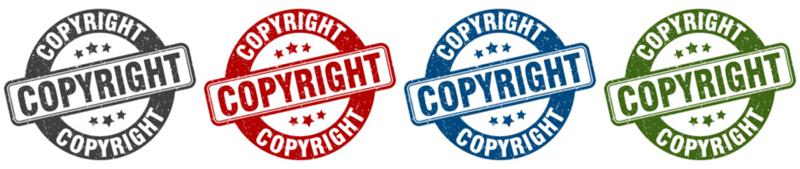 copyright stamp. copyright round stamp set isolated on white background