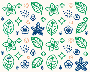 Botanical floral pattern with flower leaf nature illustration design for spring summer background art vector image vector illustration