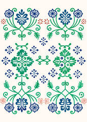Floral pattern design ornament botanical decorative flower art nature element plant graphic vintage style vector vector illustration