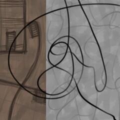 Abstract image for printing. Picture for modern interiors. The picture is painted by hand on a tablet. © neurostructure