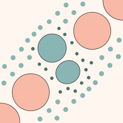 Seamless abstract background with colorful circles and festive elements like candy, spheres, and holiday symbols