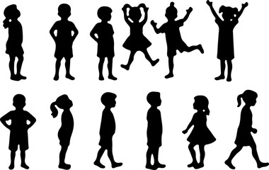  Children in Various Poses  People Sitting and Talking in Chairs vector bundle